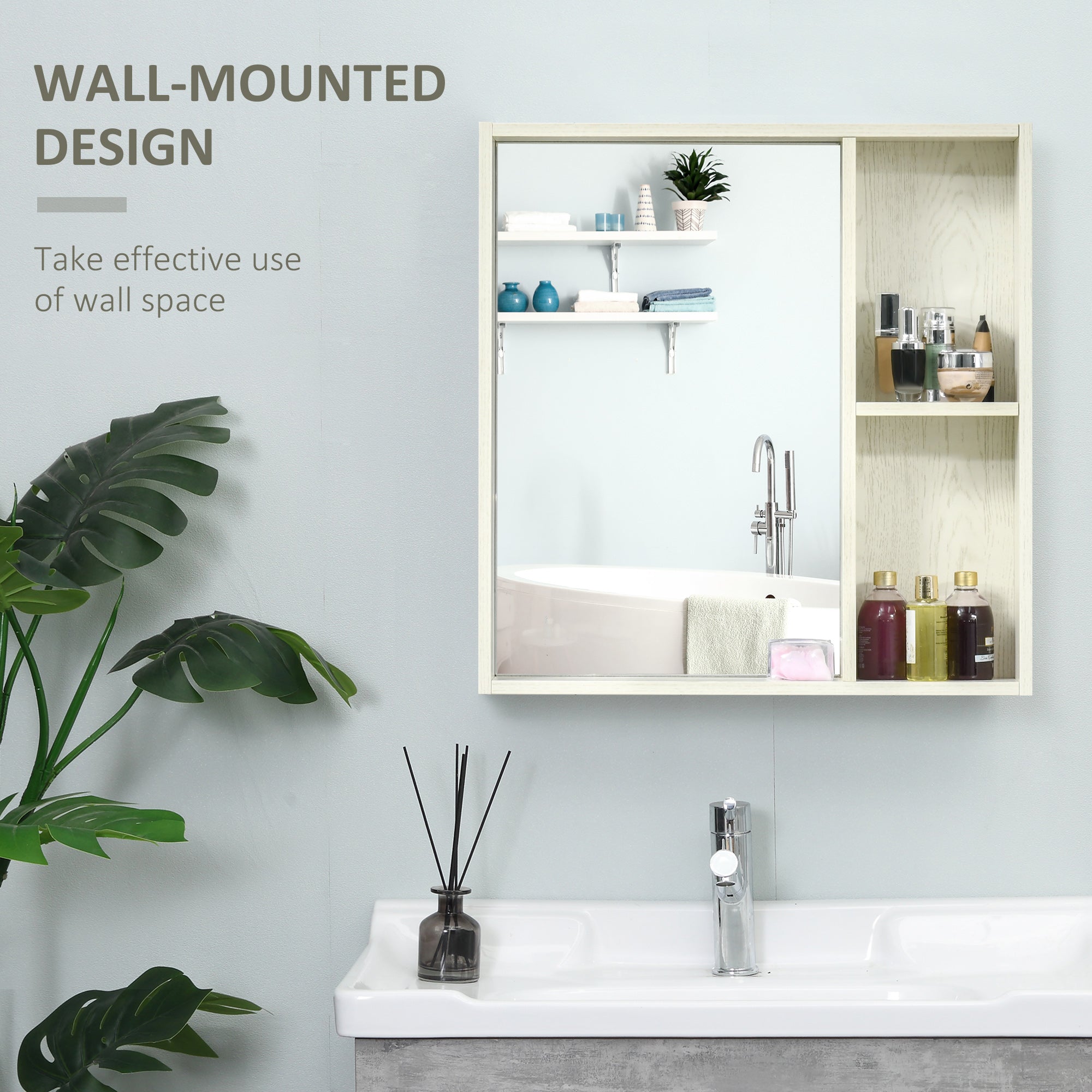 24.75" x 25.5" Bathroom Medicine Cabinet with Mirror