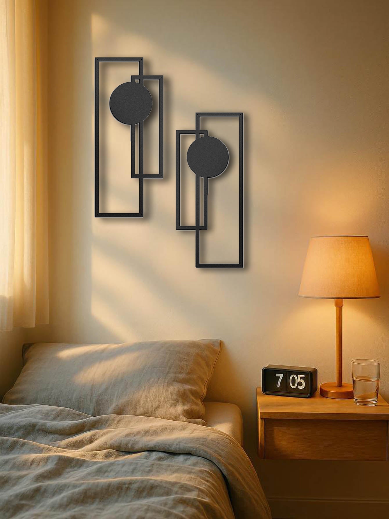 Abstract Geometric Metal Wall Decor, Set of 2