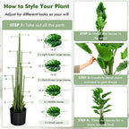 5 Feet Artificial Tree Faux Monstera Deliciosa Plant For Home Indoor A