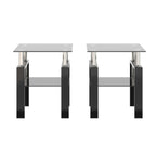 Square Tempered Glass Coffee Table Set | Lift-Top Design