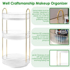 1 Set 3 Tier Rotating Makeup Organizer 360 Degree Spinning Perfume Cos