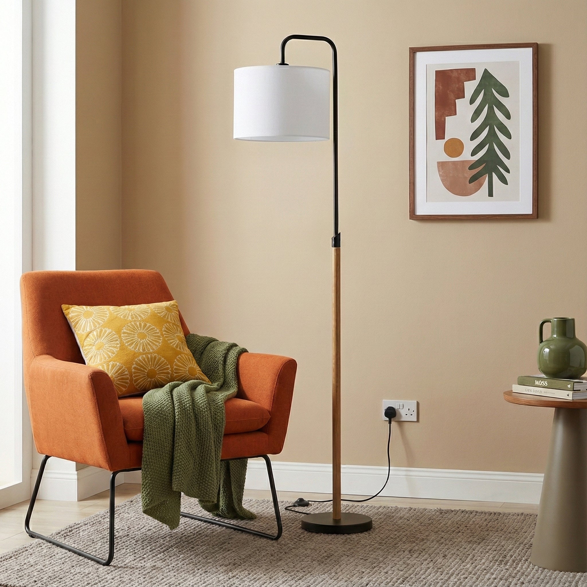 Floor Lamp With Cylinder Shade