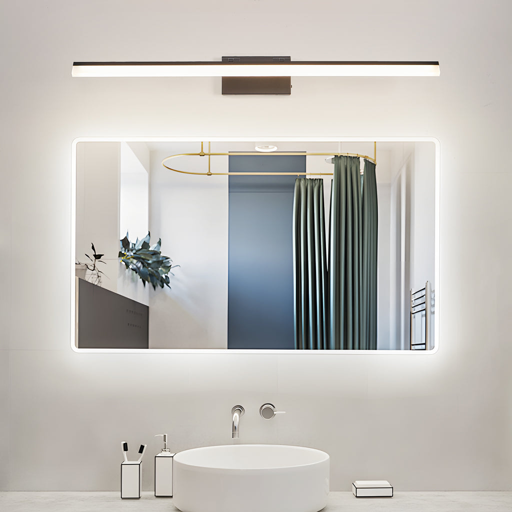 39 Inch Modern LED Bathroom Vanity Light -Sleek Black Metal Wall Light