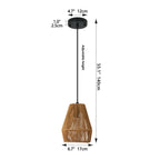 7inch Set Of 3 Rustic Hemp Rope Pendant Light