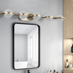 43in Gold Minimalist LED Bathroom Vanity Light With Crystal Sand Acryl