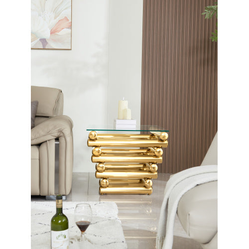 Modern Stainless Steel End Table | Square Modern Design