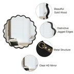 Solid Wood Wavy Mirror-Black Vanity Mirror Wall Decor 36X 36 Modern Mi