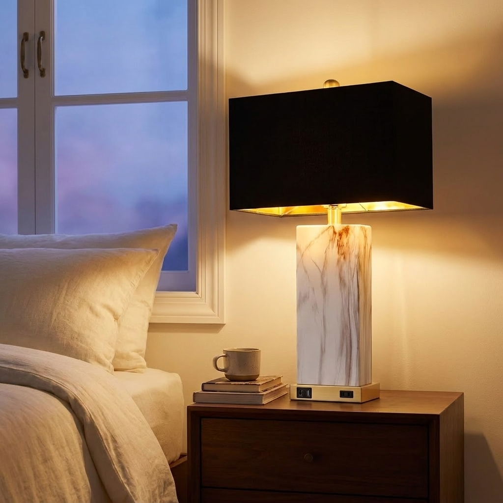 Touch Control Table Lamps Set Of 2 styled in a warm modern interior