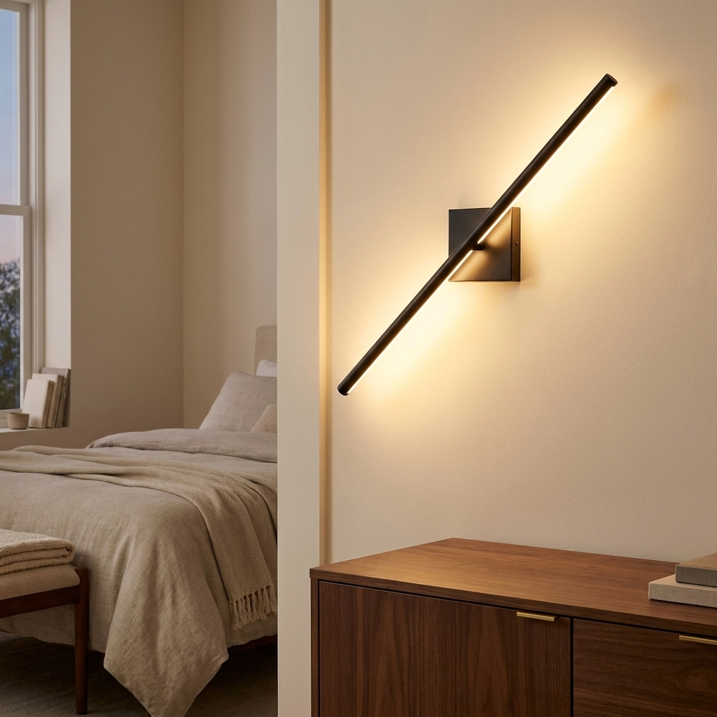 28 2-Pack Modern LED Wall Sconce styled in a warm modern interior