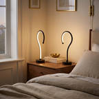 2PC Creative Question Mark Shape Table Lamp styled in a warm modern interior