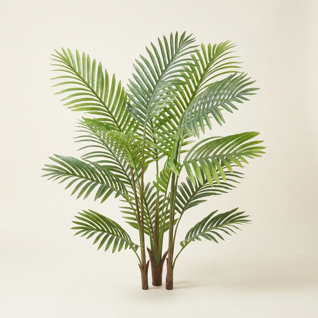 Artificial Gold Cane Palm Tree on a warm cream background