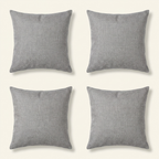 Set Of 2 Throw Pillow Covers Vintage Linen Trimmed Cushion Covers on a warm cream background