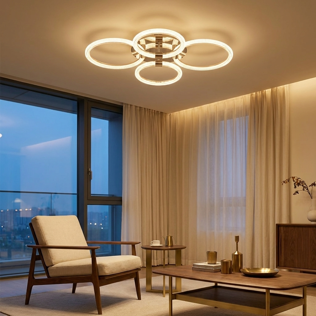 Modern LED Ceiling Light styled in a warm modern interior