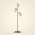 Modern 3-Light Floor Lamp for Living Room on a warm cream background
