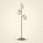 Modern 3-Light Floor Lamp for Living Room on a warm cream background