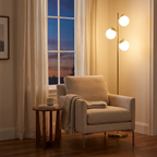 Modern 3-Light Floor Lamp For Living Room styled in a warm modern interior