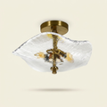 16.5inch Glass Semi Flush Mount Ceiling Light Fixture on a warm cream background