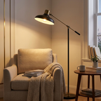 Adjustable Floor Lamps for Living Room styled in a warm modern interior