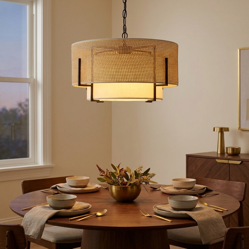 19.7in Farmhouse Boho Chandelier styled in a warm modern interior