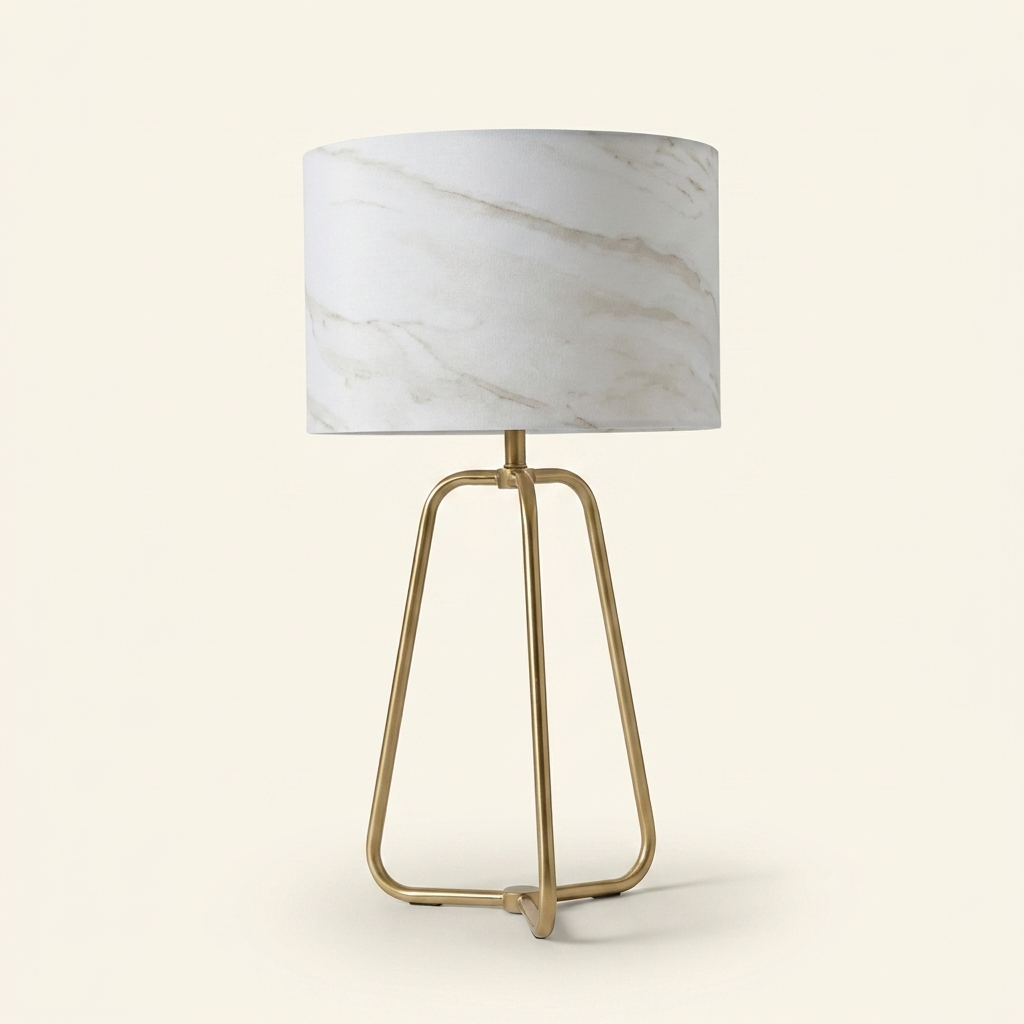 New Design Small Modern Stylish Desk Lamp In Stock In The United State on a warm cream background