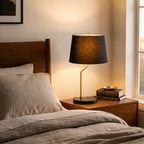 New Design Small Modern Stylish Desk Lamp In Stock In The United State styled in a warm modern interior
