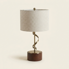 Bedside Bedroom Nightstand Desk Lamp Bedroom Study Lamps Solid Wood Cr on a warm cream background