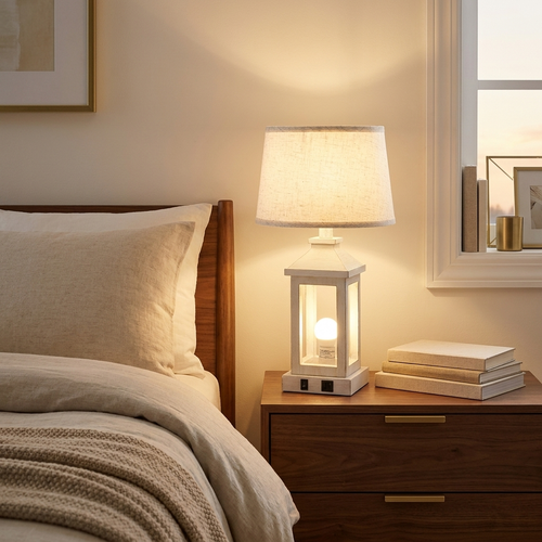 20.5 Set Of 2 Vintage Table Lamps For Living Room styled in a warm modern interior