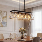 Elegant Farmhouse Dining Chandelier | 5-Lamp Set