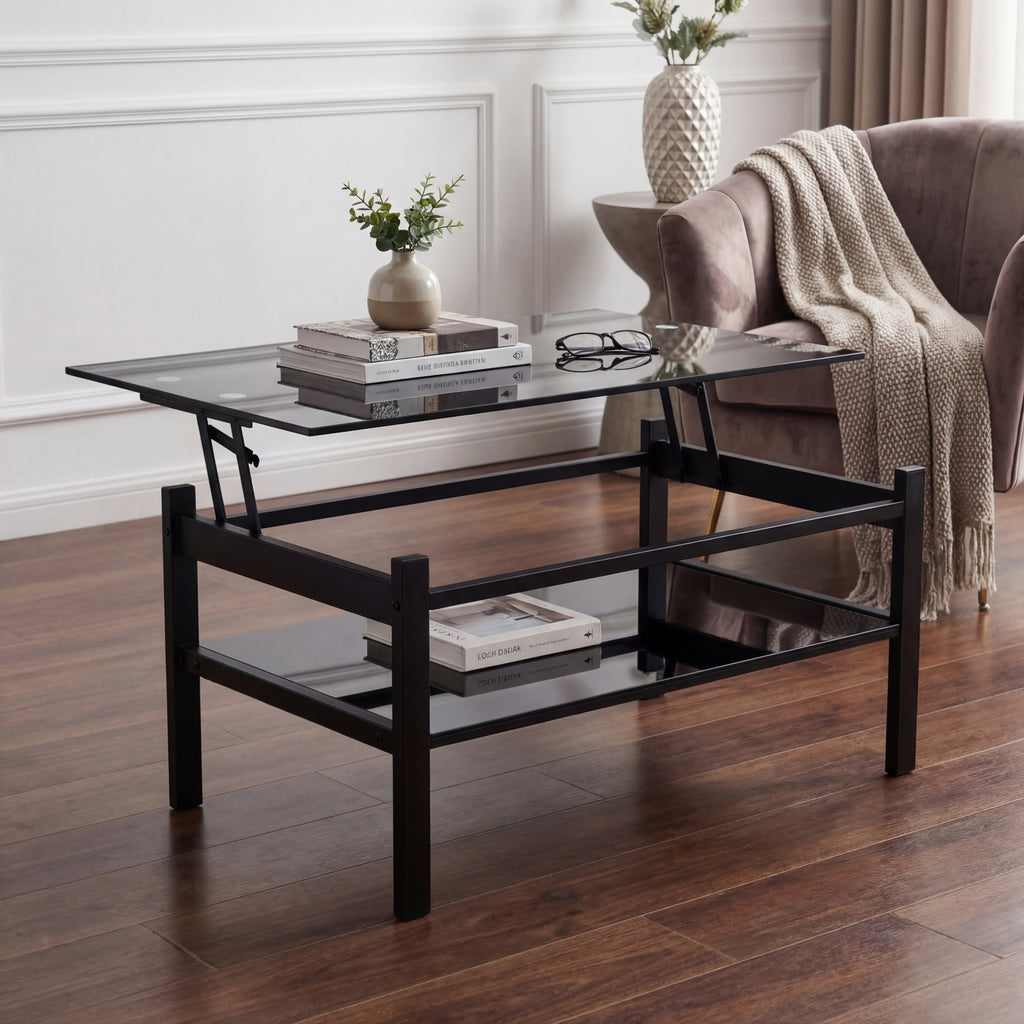 Glass Coffee Table | Lift Top Design