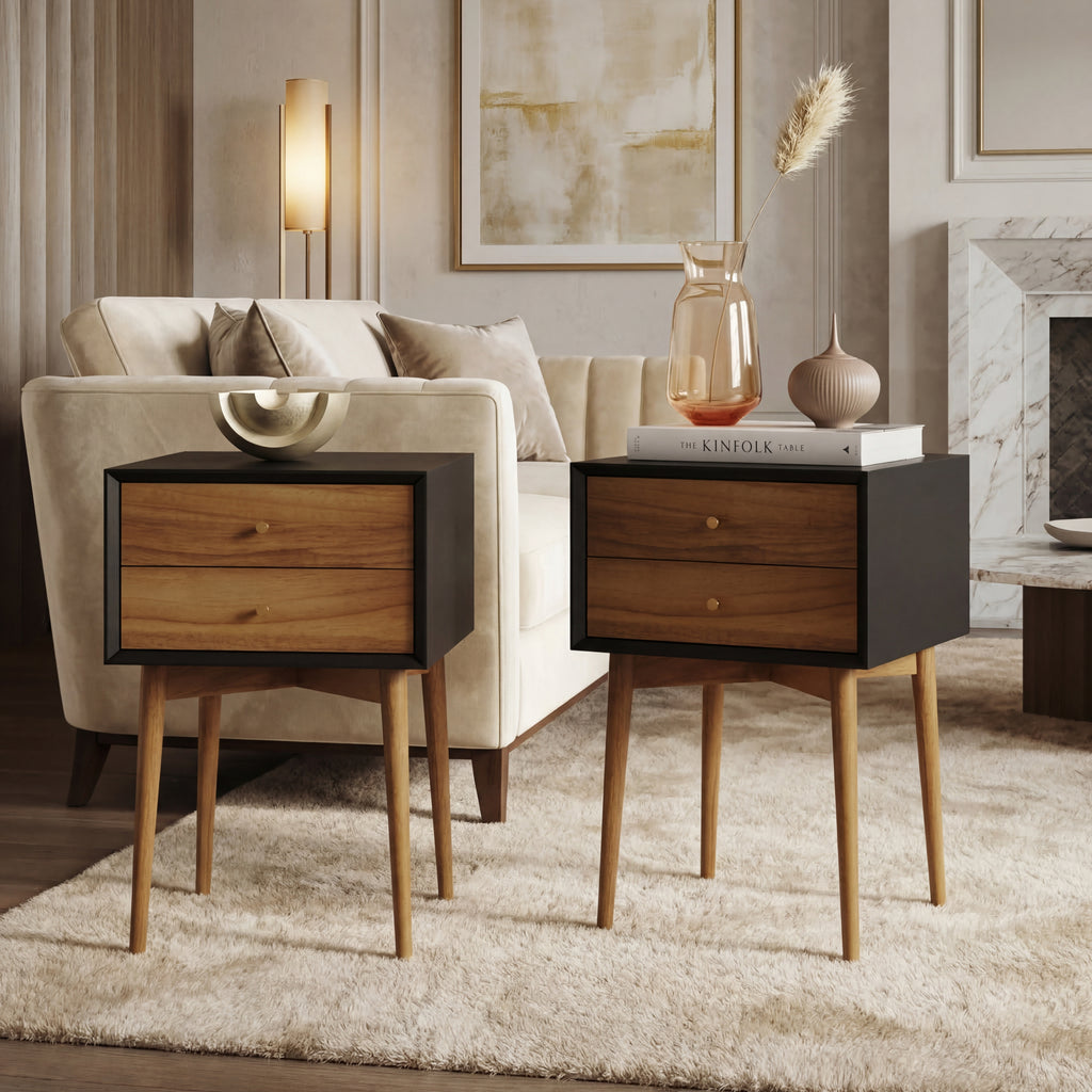 Nightstand Side Table | Drawer Design