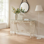 Tempered Glass Console Table White | Two-Tier Design