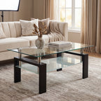 Rectangular Glass Coffee Table | 2-Layer Structure
