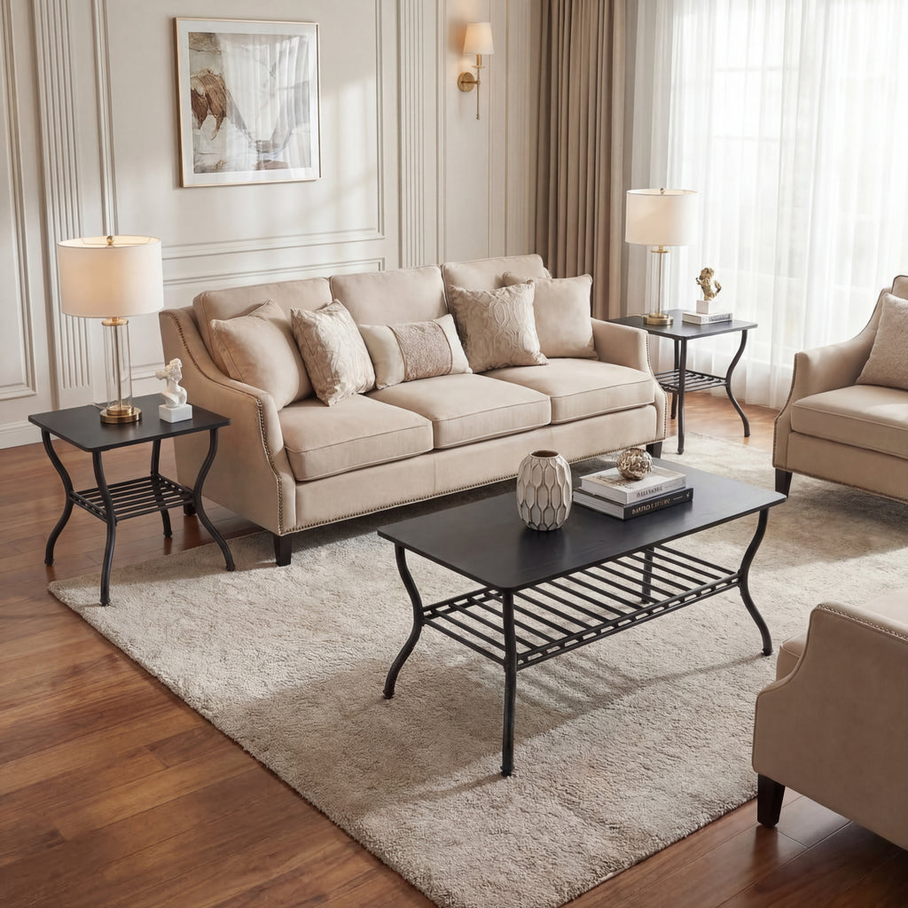 Retro Coffee Table Set | 2-Layer Structure
